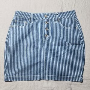 COPY - Junior Dickies Pin Stripe Button Fly Mini Skirt
